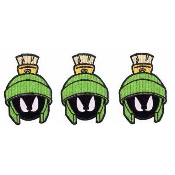 Marvin The Martian Helmet 3.5 Inches Tall Embroidered Iron On Patch Set of 3 